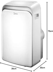 Midea Mobiles Klimagerät MPD-12CRN7, 12000 BTU 3,5kW, Kühlen&Ventilieren&Entfeuchten, Raumgröße bis 117m³(43㎡), Mobile Klimaanlage mit Abluftschlauch
