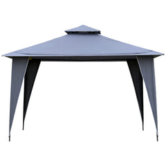 Outsunny Pavillon 3,45x3,45 m mit Doppeldach Grau