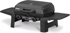 EndersGasgrill Urban II Pro, Tischgrill, Grillen-, Kochen- und Backen Funktion, 2 Brenner Edelstahl, mit Grill-Thermometer, Balkon-, Camping-Grill, Aluguss-Gehäuse, Gusseisen-Rost, #2062
