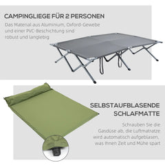 Outsunny Campingbett mit Zelt & Luftmatratze für 2 Personen, 200×146×159 cm, Grau