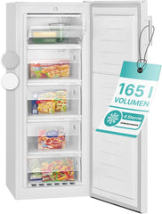 Bomann® großer Gefrierschrank freistehend | 165 Liter Nutzinhalt für Lebensmittel | 5 Schubladen | Freezer Eisschrank Froster | wechselbarer Türanschlag inkl. Eiswürfelschale | GS 7317.1 weiß
