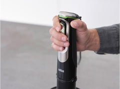 Braun MultiQuick 9 MQ 9187XLI Stabmixer – Pürierstab mit Active PowerDrive Technologie und 5 Zubehrteilen zum Zerkleinern, Stampfen, Rühren und Ice-Crushen, 1200 Watt, schwarz/Edelstahl