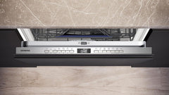 Siemens SN43ES14VE, iQ300 Smarter Geschirrspüler, Unterbau-Spülmaschine mit Besteckschublade, 60 cm, automatische Türöffnung dank autoOpen dry, besonders leise mit iQdrive-Motor, aquaStop, Edelstahl
