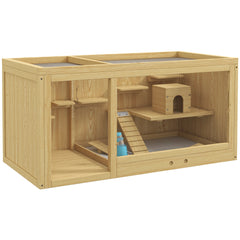 PawHut Hamsterkäfig Kleintierkäfig mehrstöckig mit Zubehör Holz