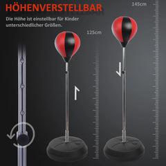 HOMCOM Punchingball Set höhenverstellbar inkl. Handschuhe Pumpe