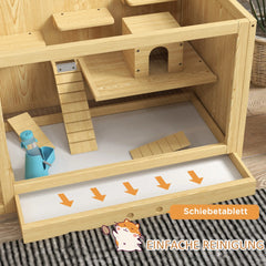 PawHut Hamsterkäfig Kleintierkäfig mehrstöckig mit Zubehör Holz