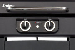 Enders Elektrogrill eCRAVE 2, mit Gussrost, Grillwagen mit viel Stauraum, SIMPLE CLEAN™ Reinigungssystem, 2 leistungsstarke Heizelemente, formstabile Garhaube mit integriertem Thermometer #97116