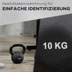 HOMCOM Kugelhantel Kettlebell zweihändig nutzbar bodenschonend