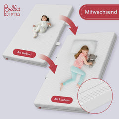 Bellabino Kinderbett Bia 140x200 cm, Hausbett Kinder inkl. Rausfallschutz und Rolllattenrost, Montessori Bodenbett weiß aus Massivholz Kiefer