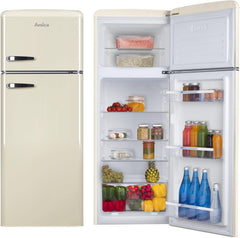 Amica KGC 15632 T Retro Kühl-/Gefrierkombination / Ice Blue (Türkis) / 144cm (H) x 55cm (B) x 62cm (T) / Retro-Design / Kühlschrank mit Gefrierfach