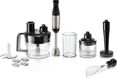 Bosch Stabmixer ErgoMaster Serie 6 MSM6M673, 10 Jahre Motorgarantie, Edelstahl-Klingen, verschleifreie Keramik-Kupplung, Luftkühlung, Zerkleinerer, Kartoffelstampfer, Schneebesen, 1000 W