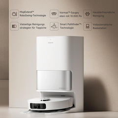 dreame L10s Pro Ultra Heat Roboter Staubsauger mit Automatische Moppreinigung mit heiem Wasser, Moppverlngerung, 7.000 Pa Saugkraft, Doppelte Mopp- und Bodenreinigung, Teppicherkennung