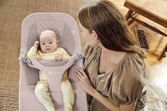 Ergobaby 3-in-1 Evolve Bouncer, Ergonomische Babywippe für Neugeborene ab Geburt bis zum Kleinkind, Babyschaukel mit Neugeboreneneinsatz (2,5 kg - 13,2 kg), Cream