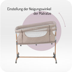 Momi SMART Bed 4-in-1 Kinderbeistellbetten bis 15 kg, Beistellbett für Babys mit Matratze, Höhenverstellbar