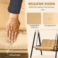 Outsunny Hollywoodschaukel 2-Sitzer mit verstellbarem Sonnendach