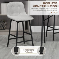 HOMCOM Bartisch-Set 5-tlg. mit Barhockern viel Platz hoher Sitzkomfort