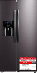 Midea KS-DDX 6.32 WT Side-by-Side Kühl-/Gefrierkombination/ 178,8 cm Hhe/ 254 kWh/Jahr/No Frost/Dual Inverter Compressor/mit 3in1 Wasser-/Eisspender und Wassertank, Dark Inox