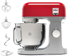Kenwood kMix KMX750RD Küchenmaschine, 5 l Edelstahl Schüssel, Safe-Use-Sicherheitssystem, Metallgehuse, 1000 Watt, inkl. 3-Teiligem Patisserie-Set und Spritzschutz, Rot