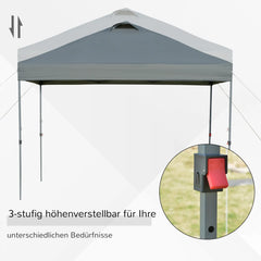 Outsunny Pavillon 3x3 m wasserdicht & faltbar