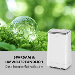 Klarstein Mobile Klimaanlage mit Abluftschlauch, 3-in-1 Klimagerät mit Ventilator, Luftentfeuchter & Nachtmodus, Kleine & Portable Klimaanlage für Wohnung & Büro, 12000 BTU Niedrig Verbrauch