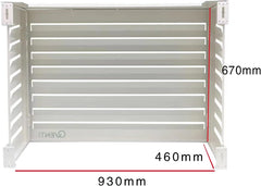 Qventi Abdeckung für Klimaanlage - Anthrazit/Grau - Aluminium - Schutzgitter - Verkleidung - Einfache Montage - Größe S - Außenmaße (LxBxH): 100 x 50 x 75 cm