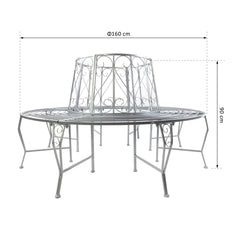 Outsunny Baumbank Rundbank 360° Design große Sitzfläche Metall