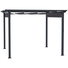Outsunny Pergola 2,95x2,95 m mit Schiebedach Grau