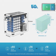 Alpicool CF55 55 Liter Kühlbox 12V tragbarer Mini-Kühlschrank elektrische Gefrierbox klein Gefrierschrank für Auto Camping, LKW, Boot und Steckdose mit USB-Anschluss, -20℃ bis 20℃