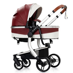 3 in 1 Kombikinderwagen 3 in 1 Reisesysteme Kinderwagen Infant Hochlandschaft Liegender Buggy Kinderwagen Neugeborenen Kinderwagen Faltbarer Standardkinderwagen (906 White)