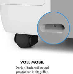 KLARSTEIN Grandbreeze Pro 14K – Mobiles Klimagerät, Luftentfeuchter, Ventilator, 3 Geschwindigkeiten, 14000 BTU/1,65 kW, Raum: 42 bis 68 m², Durchfluss: 460 m³/h, CEE A – Weiß Klimaanlage