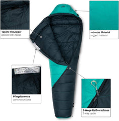 qeedo Takino Daunenschlafsack, Winterschlafsack (Gr. M & L) warm, klein & leicht