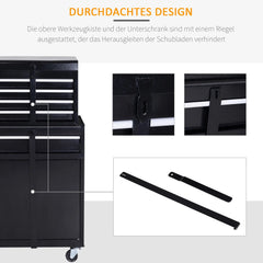 Durhand Werkstattwagen Werkzeugschrank rollbar viel Stauraum
