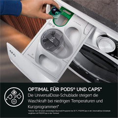 AEG L7WBA60680 Waschtrockner / DualSense - schonende Pflege / 8 kg Waschen / 5 kg Trocknen / D / energiesparend / Mengenautomatik / Nachlegefunktion / ProSteam - Auffrischfunktion / 1600 U/min Weiß