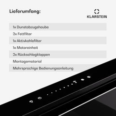 Klarstein Downdraft-Dunstabzugshaube, Versenkbare Abzugshaube, Leise Dunstabzugshauben mit Filter, Dunstabzugshaube 60cm, Umluft/Abluft Dunsthaube mit 10 Stufen, Dunstabzug 576 m³/h Luftstrom