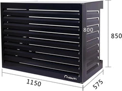 Qventi Abdeckung für Klimaanlage - Anthrazit/Grau - Aluminium - Schutzgitter - Verkleidung - Einfache Montage - Größe S - Außenmaße (LxBxH): 100 x 50 x 75 cm