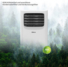 SHINCO Mobile Klimaanlage mit Abluftschlauch, 3-in-1Klimaanlage mit Luftentfeuchter&Ventilator, 7000BTU, 2,05 kW, Mobiles Klimagert mit Schlafmodus, Timer und Montagematerial, Rume bis 54m