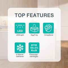 Gorenje N 619EAW4 Kühl-Gefrier-Kombination / LED Display / 186 cm / 300 l / NoFrostPLus / Gemüsefach mit Feuchteregler / FastFreeze / weiß