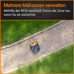 WORX Landroid M WR141E Mhroboter/Akkurasenmher für kleine Grten bis 500 qm/Selbstfahrender Rasenmher für einen sauberen Rasenschnitt, Bunt