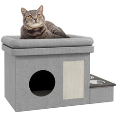Edelstahl Futternapf Set 2 Näpfe Grau 78x48x49,5 cm