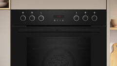 NEFF EDX442, Set bestehend aus E1ECD0AN0, N 30, Einbauherd mit CircoTherm, 60 x 60 cm, Edelstahl und M13R42N2, N 50, herdgesteuertes Elektrokochfeld, 60 cm, Schwarz, mit Rahmen aufliegend