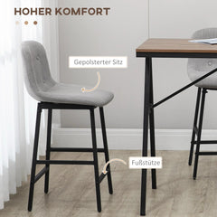 HOMCOM Bartisch-Set 5-tlg. mit Barhockern viel Platz hoher Sitzkomfort