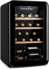 Klarstein Weinkühlschrank, Getränkekühlschrank Schmal, Kühlschrank mit Glastür, Getränkekühlschränke Freistehend, Weinkühlschrank Klein, Weinkühlschränke 1 Zone, UV-Schutz, 4-22 °C, 19 Flaschen