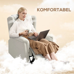 HOMCOM Fernsehsessel Liegesessel 160° verstellbar Taschenfederkern Beige