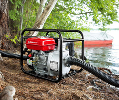 EBERTH 5,5PS Wasserpumpe mit 30.000l/h und 30m Förderhöhe, 2 Zoll Anschluss, Gartenpumpe Schmutzwasserpumpe mit 4-Takt-Motor und 7m Ansaughöhe, Benzin Pumpe, Seilzugstart, Metallfuß, Tragegriff