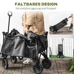 Outsunny Bollerwagen faltbar höhenverstellbar Transportwagen