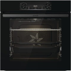 Gorenje 738971 Einbaubackofen-Set OptiBake Black Steam Pyro Set / 77L / Heißluft/Pyrolyse/ExtraSteam/GentleClose/AirFry/Pizzamode 300°C/PerfectGrill/Induktions-Kochfeld mit BridgeZone/schwarz