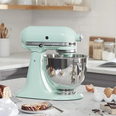 KitchenAid Küchenmaschine I Artisan I Kippbarem Food Processor I Teigknetmaschine mit 5 Zubehör | 2 Schüsseln aus Edelstahl | 4.8 L | Pistaccio