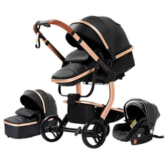 3 in 1 Kombikinderwagen 3 in 1 Reisesysteme Kinderwagen Infant Hochlandschaft Liegender Buggy Kinderwagen Neugeborenen Kinderwagen Faltbarer Standardkinderwagen (906 White)