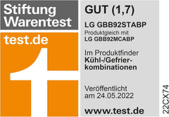 LG GBP62MCNAC Kühl-Gefrierkombi – 384 L, Energieeffizienz A, Total NoFrost, DoorCooling+, niedriger Geräuschpegel, modernes Design in Anthrazit Schwarz, 59,5 x 67,5 x 203 cm