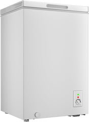 CHiQ FCF98DE Gefriertruhe 99 L, 54,5 x 47,6 x 83,5 cm, 4-Sterne-Gefrieren, Thermostatsteuerung, Drahtgestell, Schwebetür, Geräuscharm, Weiß